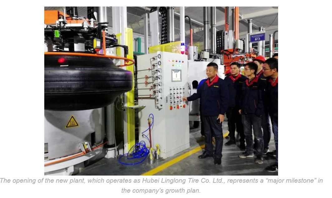 JINGMEN, Китай-Шаньдун Linglong Tire Co. Ltd. начала производство радиальных грузовых и автобусных шин на своей новой фабрике,